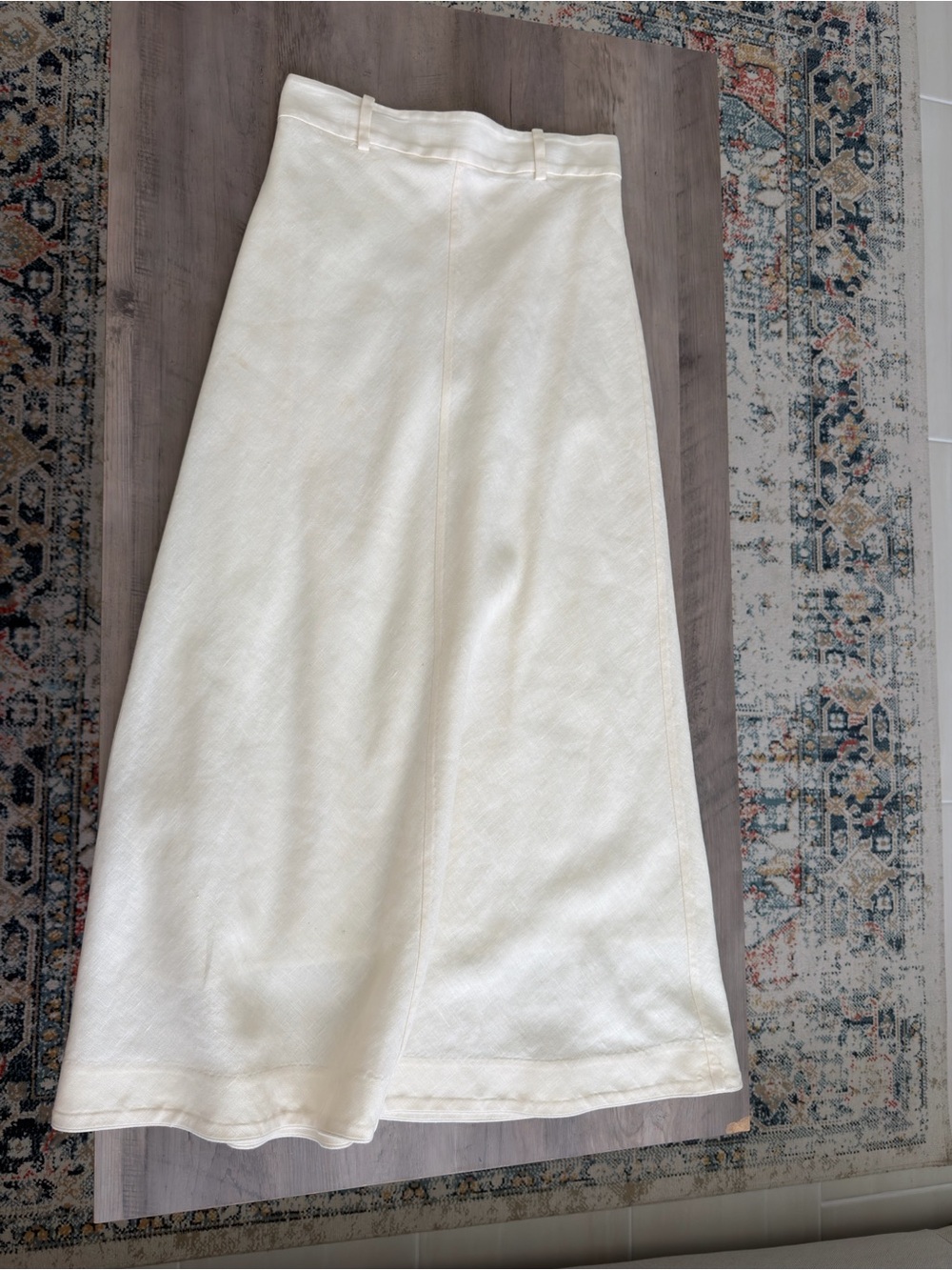Zimmermann Cream 100% linen straight Midi Skirt - Picture 3 of 7